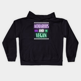 Aquarius and Vegan Retro Style Neon Kids Hoodie